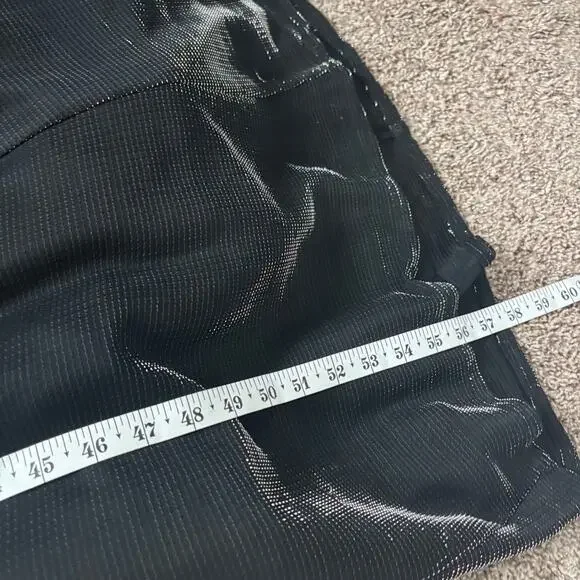 VTG Night Way Collections Metallic Black Ball Gown Dress 4 Spaghetti Strap - Picture 11 of 16